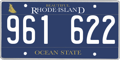 RI license plate 961622