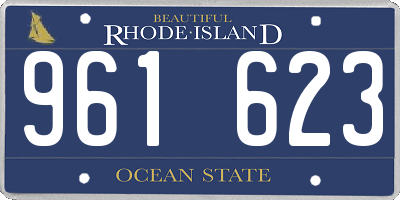 RI license plate 961623