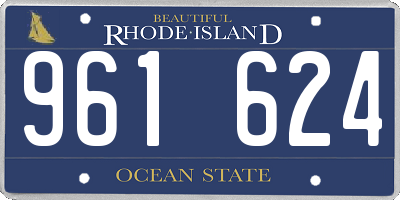 RI license plate 961624