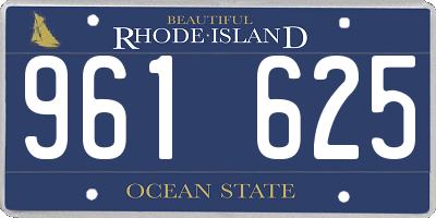 RI license plate 961625