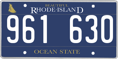 RI license plate 961630