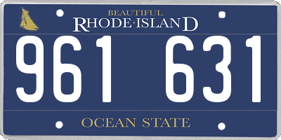 RI license plate 961631