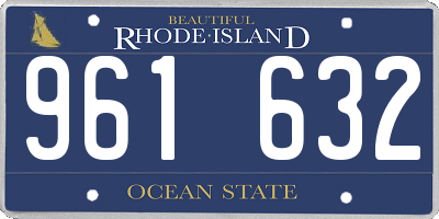 RI license plate 961632