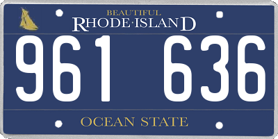 RI license plate 961636