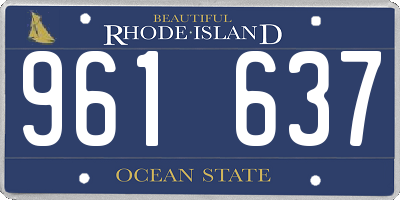 RI license plate 961637