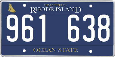RI license plate 961638