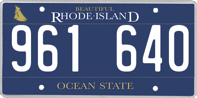 RI license plate 961640