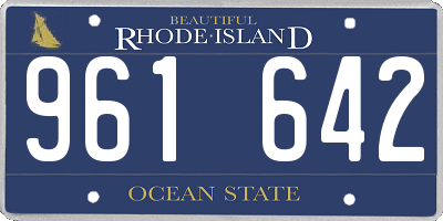 RI license plate 961642