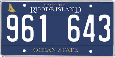 RI license plate 961643