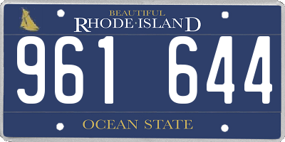 RI license plate 961644