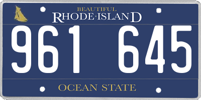 RI license plate 961645