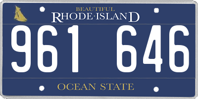 RI license plate 961646