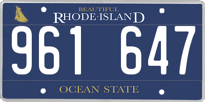 RI license plate 961647