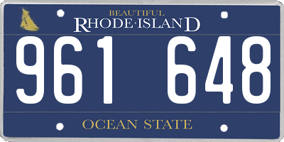 RI license plate 961648