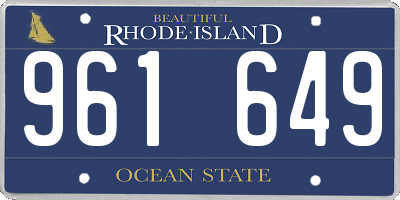 RI license plate 961649