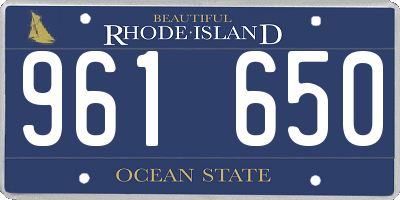 RI license plate 961650