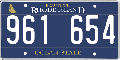 RI license plate 961654