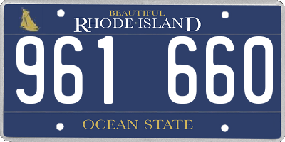 RI license plate 961660