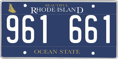 RI license plate 961661