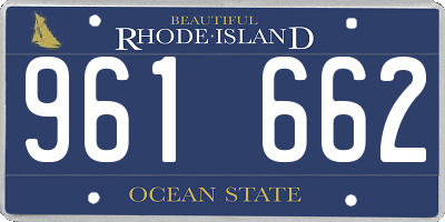 RI license plate 961662