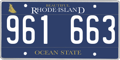 RI license plate 961663