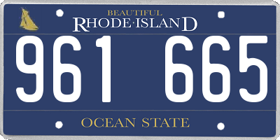 RI license plate 961665