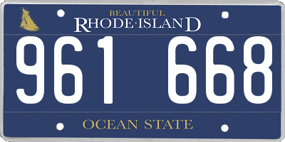RI license plate 961668