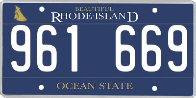 RI license plate 961669