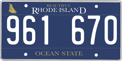 RI license plate 961670