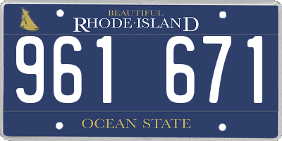 RI license plate 961671