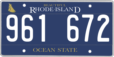 RI license plate 961672