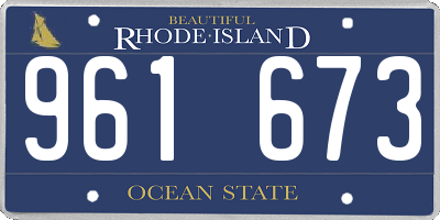 RI license plate 961673