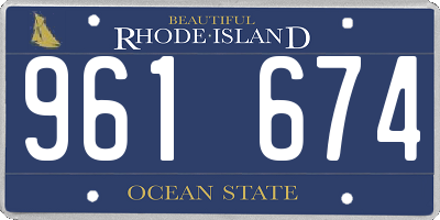 RI license plate 961674