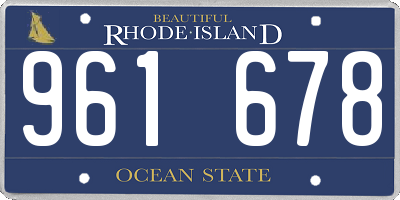 RI license plate 961678
