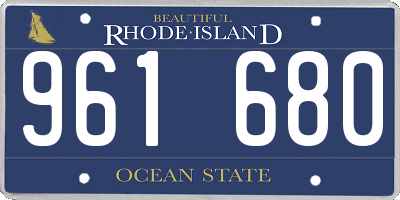 RI license plate 961680