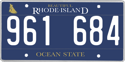 RI license plate 961684