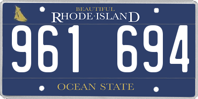 RI license plate 961694