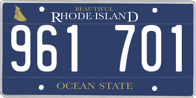 RI license plate 961701