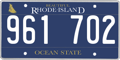 RI license plate 961702