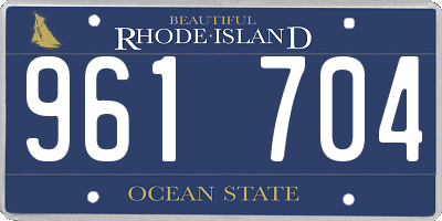 RI license plate 961704