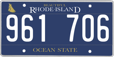 RI license plate 961706