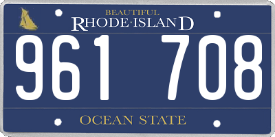 RI license plate 961708