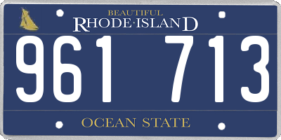 RI license plate 961713