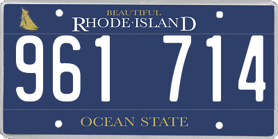 RI license plate 961714