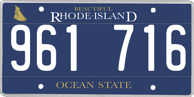 RI license plate 961716