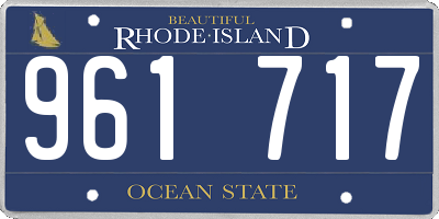 RI license plate 961717