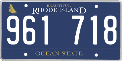 RI license plate 961718