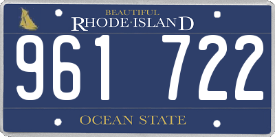 RI license plate 961722