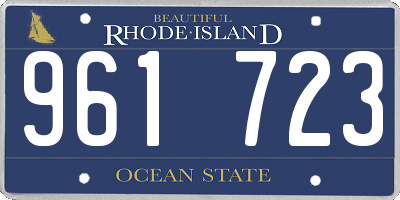 RI license plate 961723