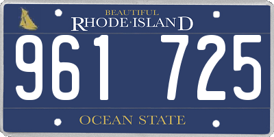 RI license plate 961725